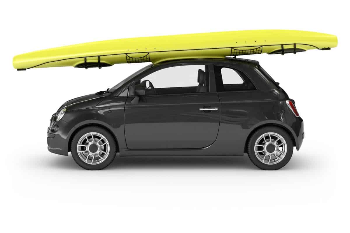 Car with Kayak on DIY roof rck