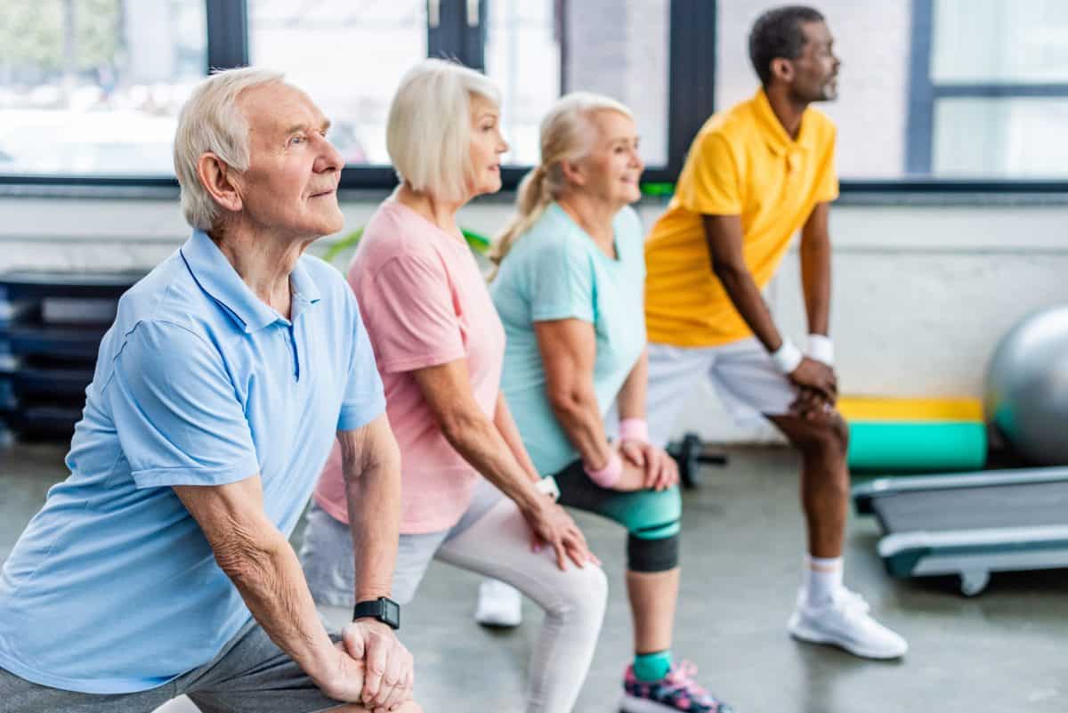 set of older people stretching 