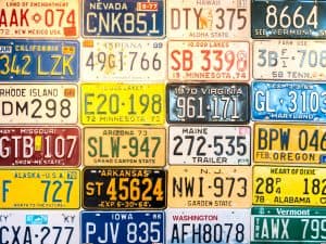 kayak registration - Car plates from different states of USA