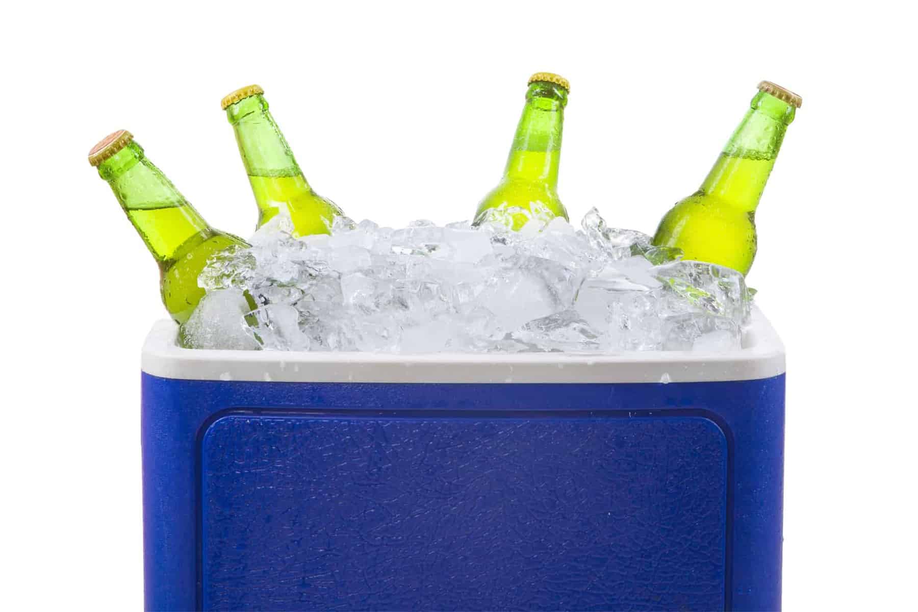 Cooler full of Ice with beer