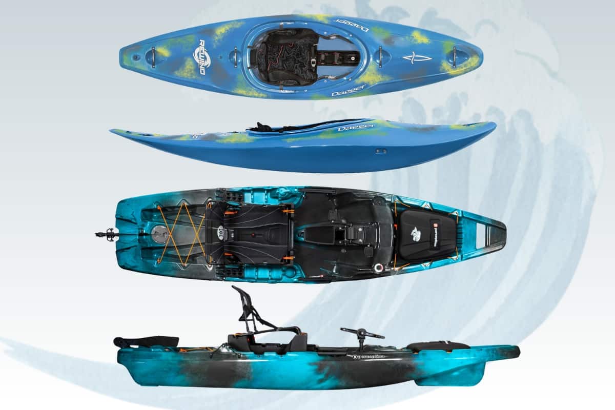 Graphic of sit-on-top or sit-inside design