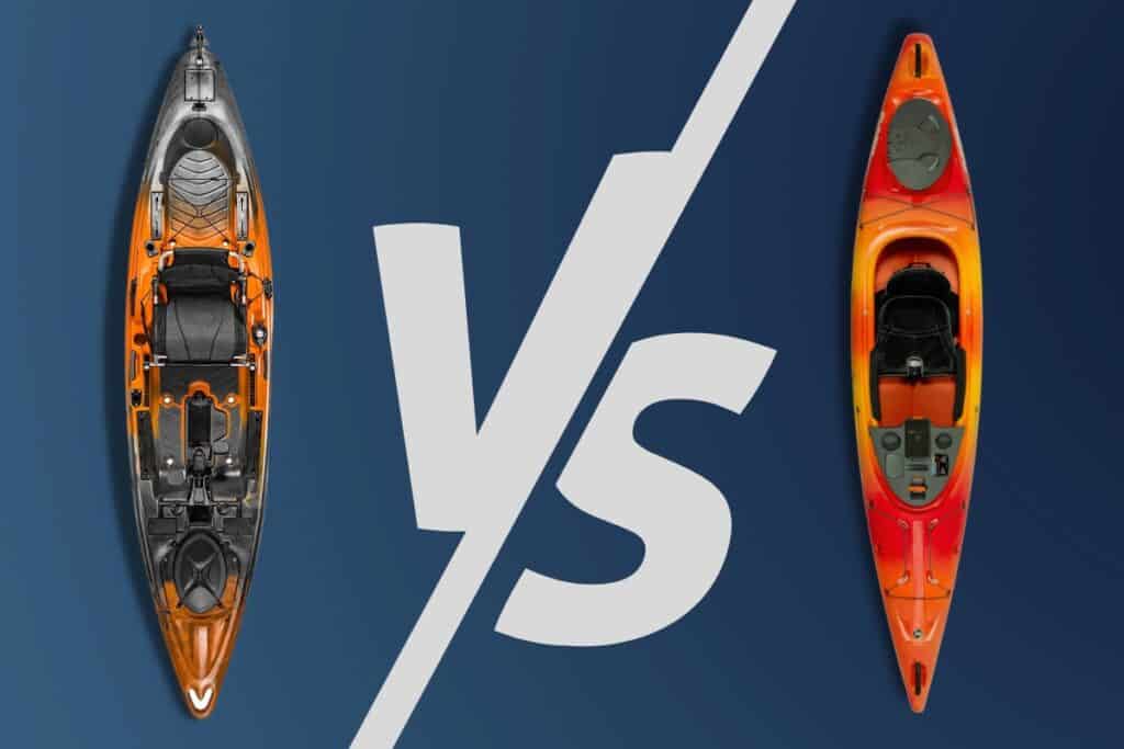 Graphic of sit-on vs sit-in kayaks