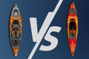 Graphic of sit-on vs sit-in kayaks