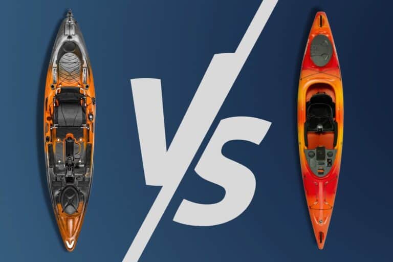 Graphic of sit-on vs sit-in kayaks