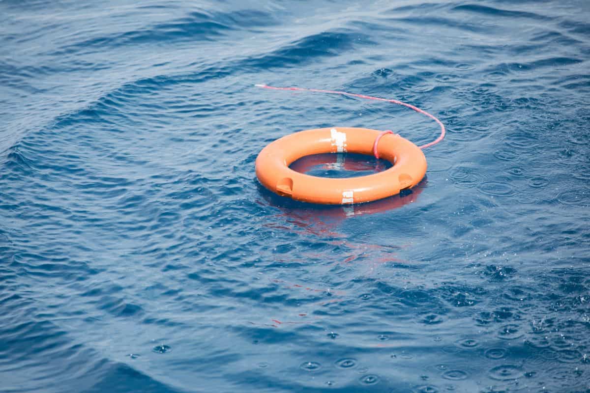Lifebuoy in the sea