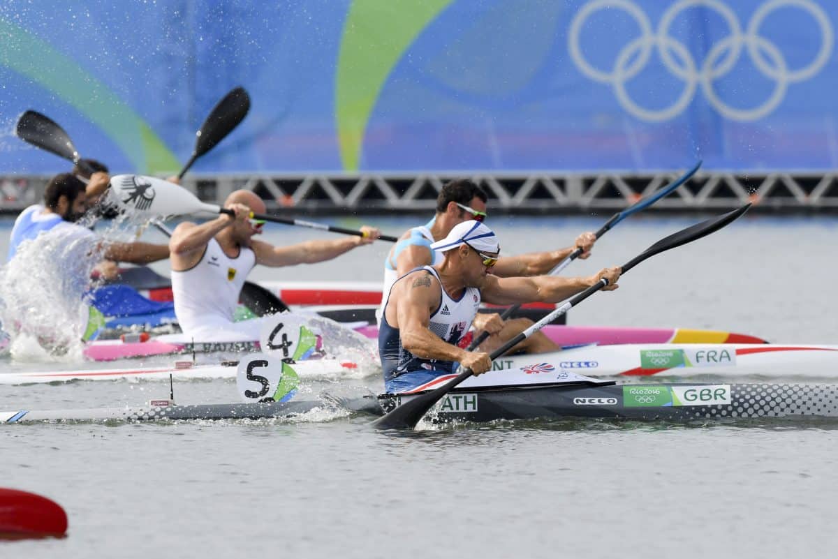 Kayaking at a sport Rio de Janeiro, Brazil.