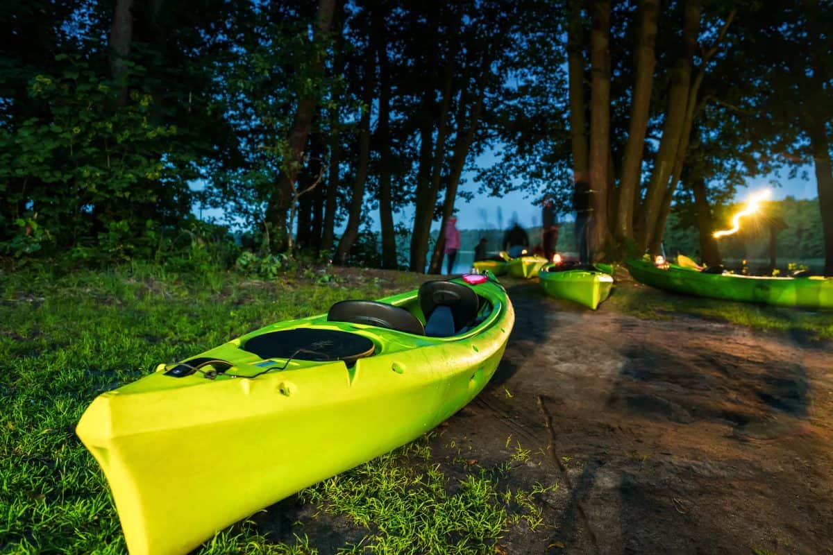 Kayaking at night kayak-with night lights