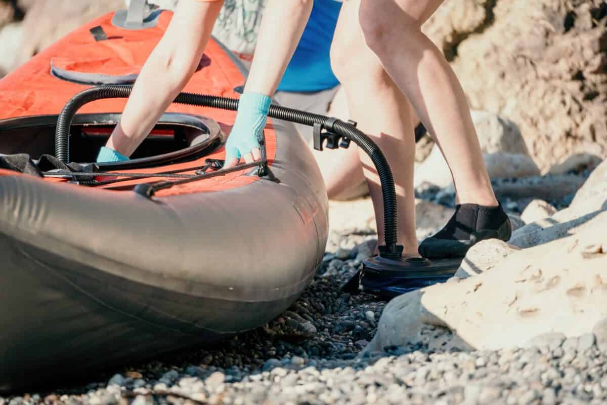 Locating a leak in an inflatable kayak