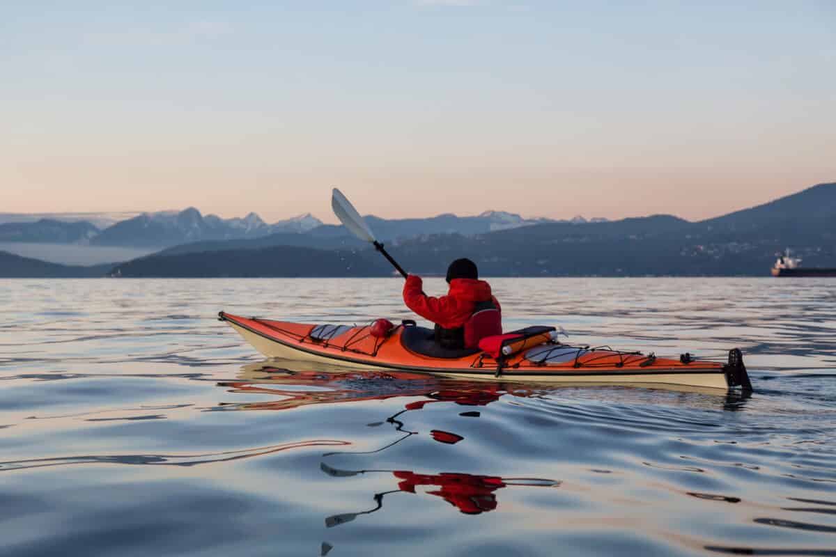 Ocean Kayaking during Sunset