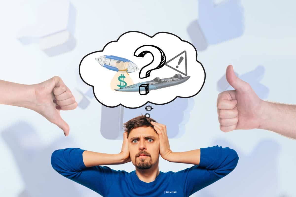 Man looking confused wondering if Inflatable kayaks are good or bad