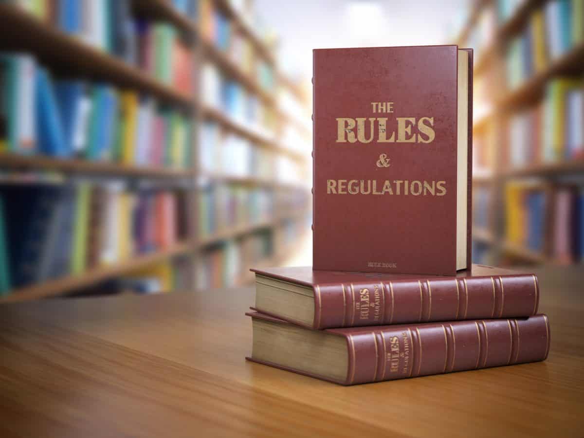 Rules and regulations books with official-instructions.