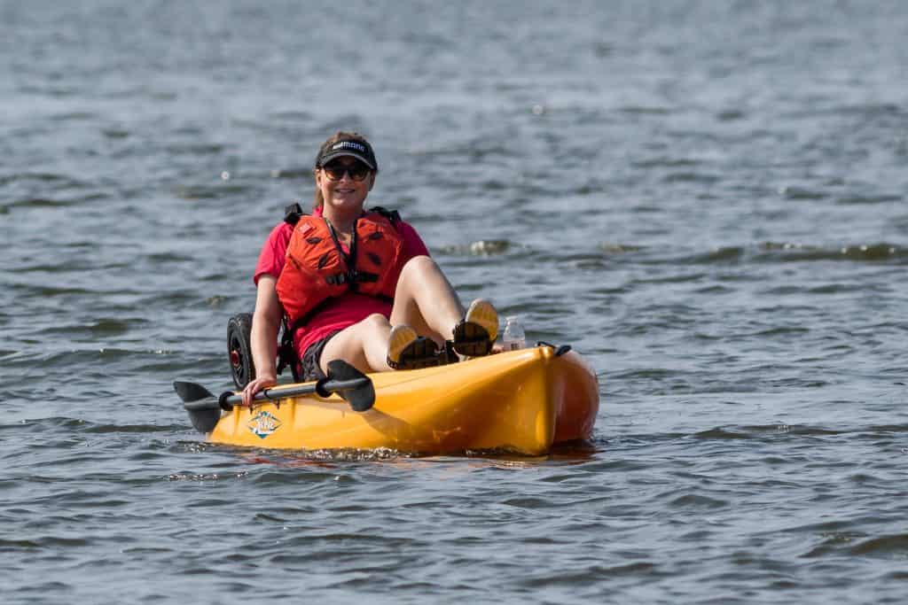 Women in Kayak with pedals