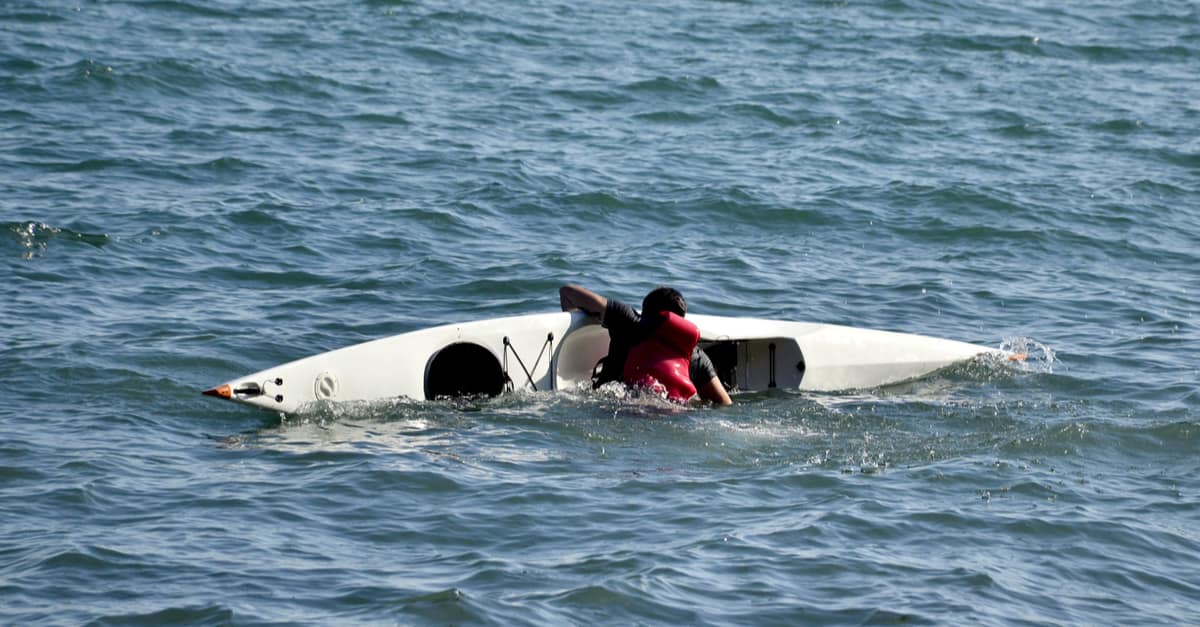 demonstration of how to enter and exit a kayak 