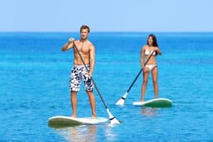 What muscles does stand up paddle boarding work